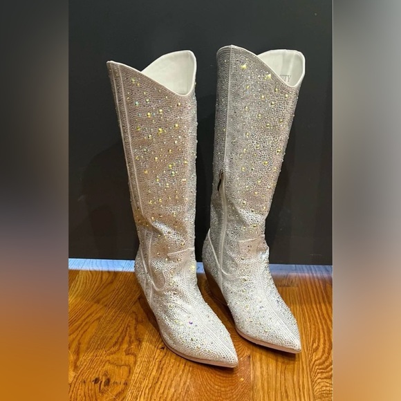 Fun Rhinestones Boots, Western Knee High Boots - Picture 6 of 8